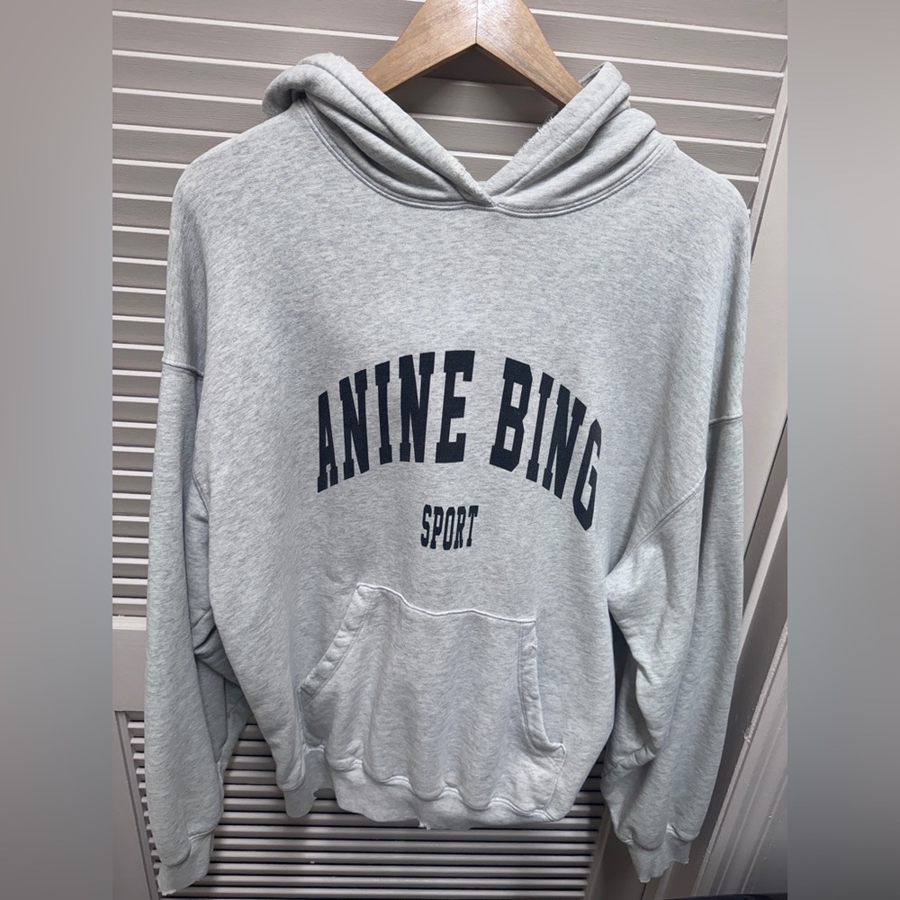 Anine Bing Sport Light Gray Hoodie